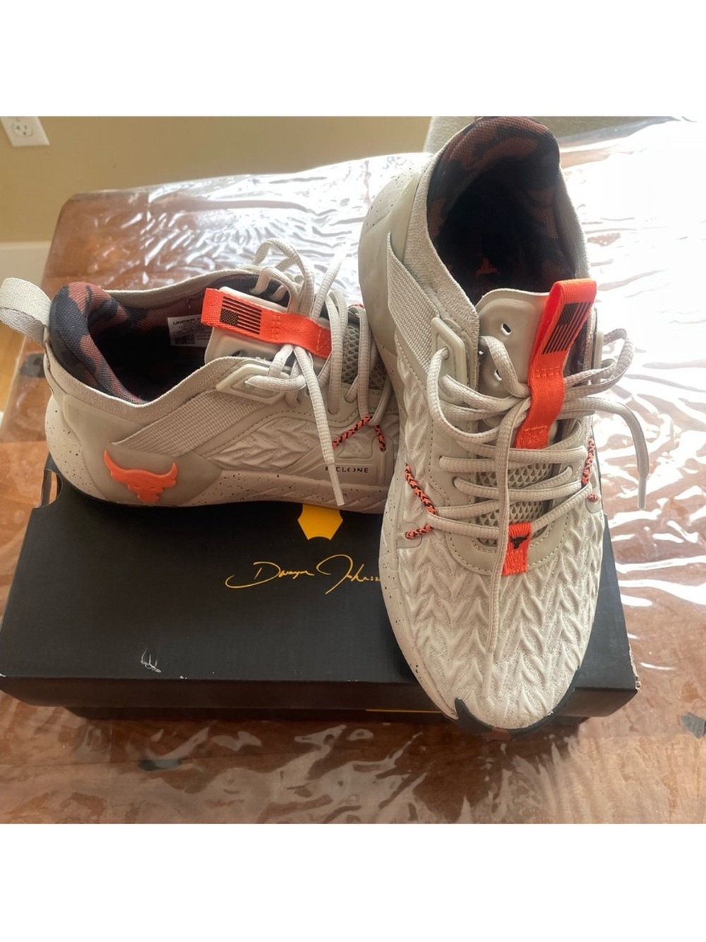 Under Armour Unisex Sneakers — Light Gray with Orange Accents